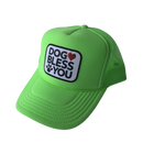 Neon Green Dog Bless You Trucker Hat