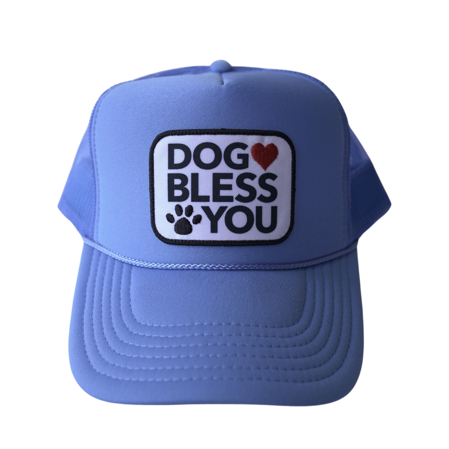 Blue Dog Bless You Trucker Hat