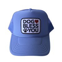 Blue Dog Bless You Trucker Hat