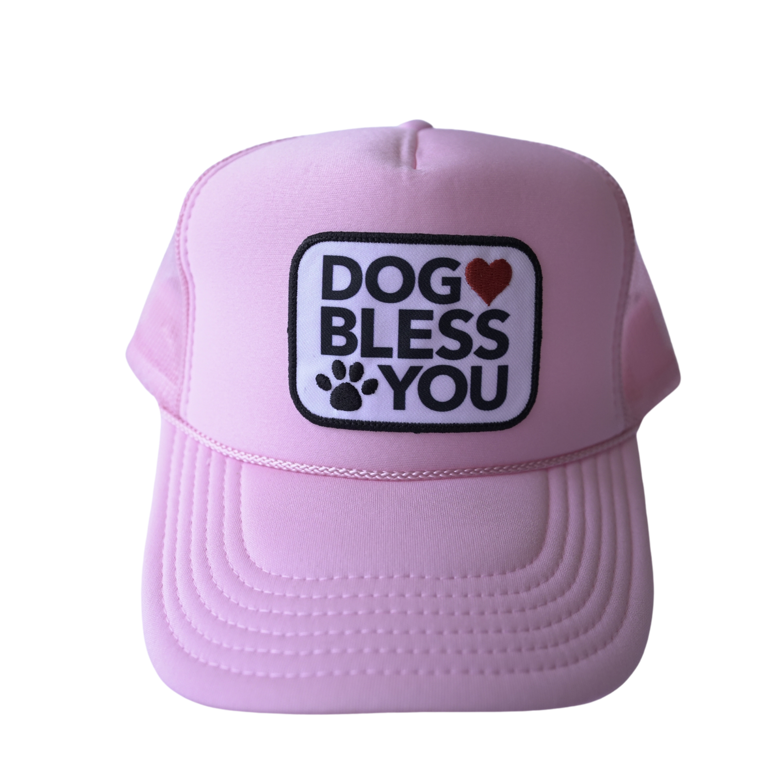Light Pink Dog Bless You Trucker Hat