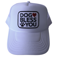 White Dog Bless You Trucker Hat
